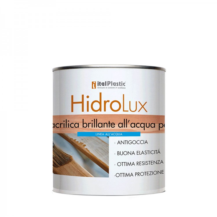 Vernice acrilica brillante all'acqua per legno neutro HIDROLUX da 0,750 a 10 LT