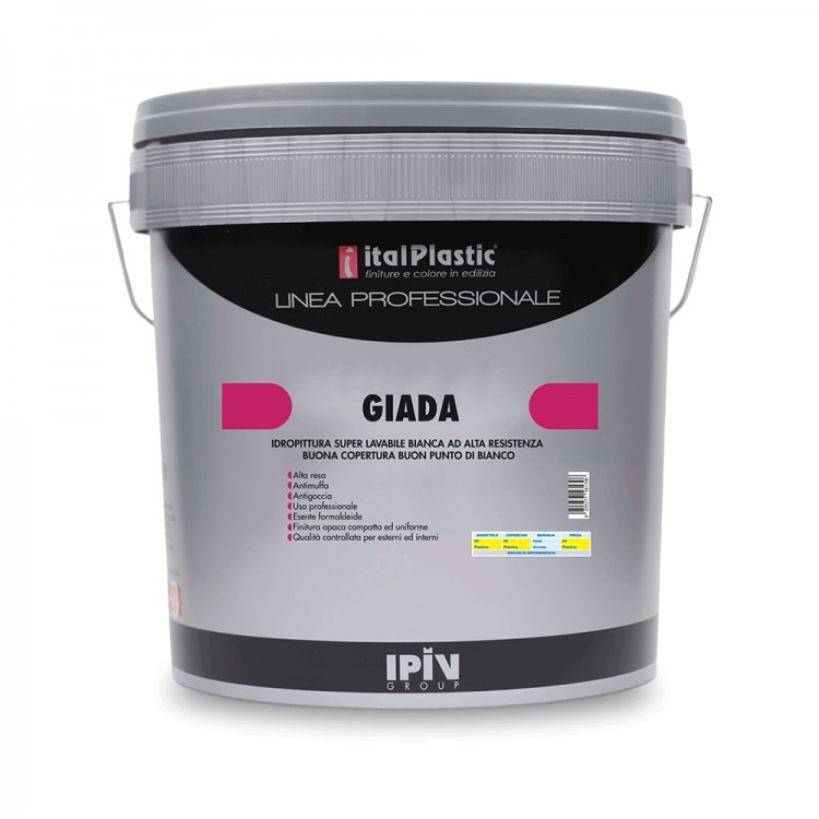 Pittura super lavabile opaca coprente per interni ed esterni GIADA bianca Ipiv