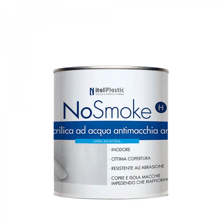 Idropittura per ripristini copre ed isola macchie di fumo, fuliggine, nicotina, macchie asciutte NO SMOKE Idropittura per ripristini copre ed isola macchie di fumo, fuliggine, nicotina, macchie asciutte NO SMOKE