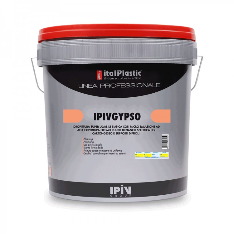 Idropittura lavabile ad alta copertura, per cartongesso IPIVGYPSO Idropittura lavabile ad alta copertura, per cartongesso IPIVGYPSO
