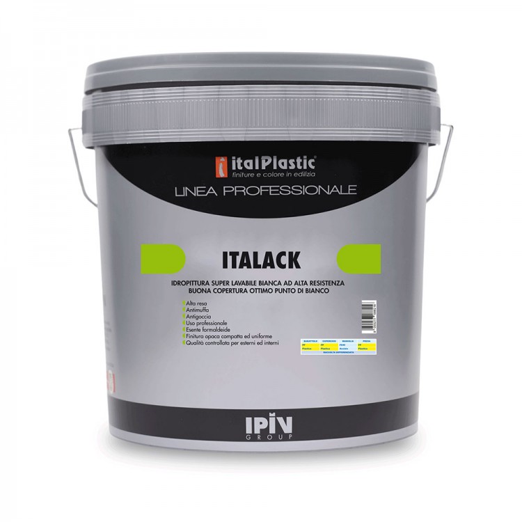 Pittura acrilica opaca all'acqua per interni ed esterni ITALACK Pittura acrilica opaca all'acqua per interni ed esterni ITALACK