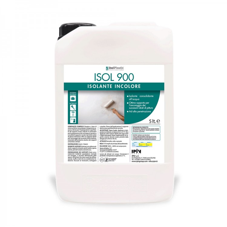 Primer ISOL900 consolidante all'acqua incolore per supporti murari Primer ISOL900 consolidante all'acqua incolore per supporti murari
