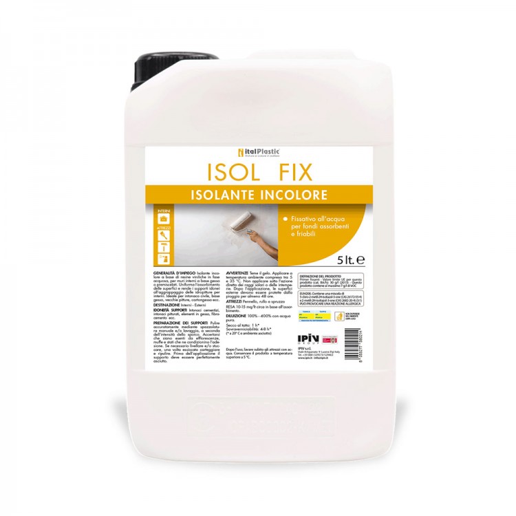 Primer ISOLFIX Isolante fissativo vinilico incolore per supporti murari Primer ISOLFIX Isolante fissativo vinilico incolore per supporti murari